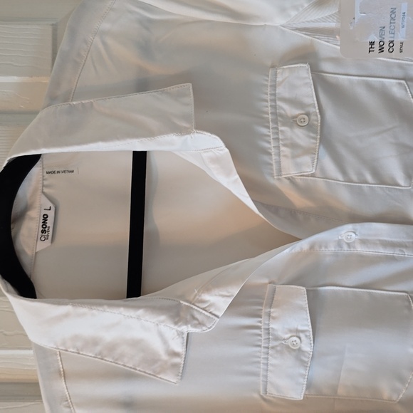 CISONO WOVENS BRAND WOMEN'S FRONT BUTTON IVORY BLOUSE SIZE LARGE - Picture 3 of 14